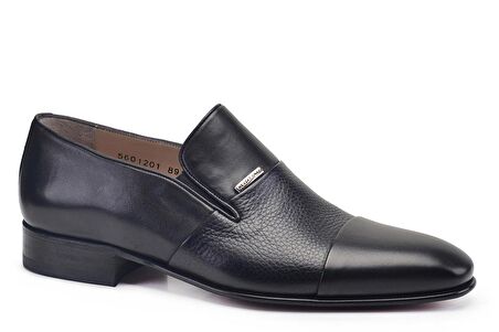 Siyah Bağcıksız Kösele Erkek Ayakkabı -89102-