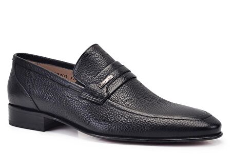 Siyah Klasik Loafer Kösele Erkek Ayakkabı -13923-