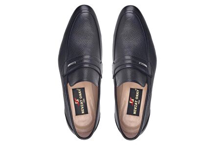 Siyah Klasik Loafer Kösele Erkek Ayakkabı -13923-
