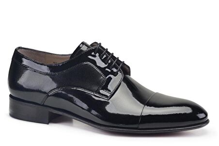 Rugan Siyah Bağcıklı Kösele Erkek Ayakkabı -76563-