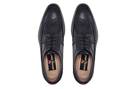 Siyah Klasik Bağcıklı Kışlık Erkek Ayakkabı -20401-