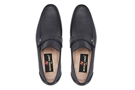 Siyah Klasik Loafer Kösele Erkek Ayakkabı -7009-