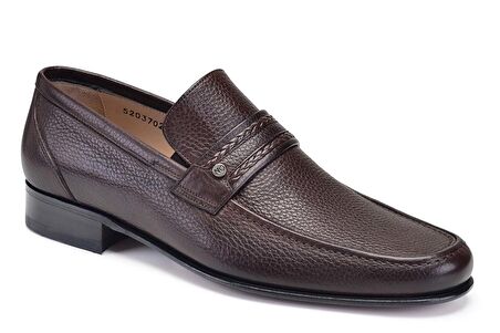 Kahverengi Klasik Loafer Kösele Erkek Ayakkabı -7005-