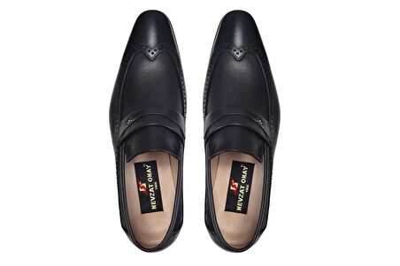 Siyah Klasik Loafer Kösele Erkek Ayakkabı -6967-