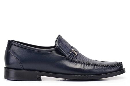  Lacivert Klasik Loafer Kösele Erkek Ayakkabı -11613-