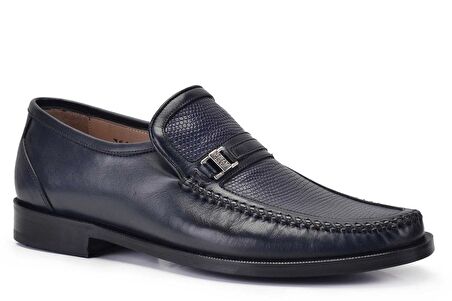  Lacivert Klasik Loafer Kösele Erkek Ayakkabı -11613-