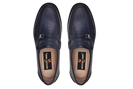  Lacivert Klasik Loafer Kösele Erkek Ayakkabı -11613-
