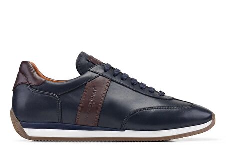 Hakiki Deri Lacivert Sneaker Erkek Ayakkabı -11482-