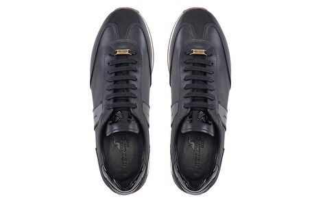 Siyah Ant Siyah Rugan Sneaker Ayakkabı -11481-