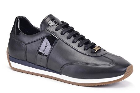 Siyah Ant Siyah Rugan Sneaker Ayakkabı -11481-