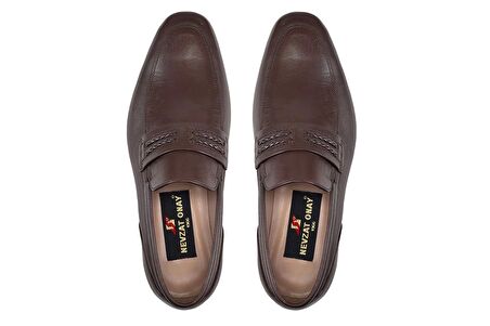 Kahverengi Klasik Loafer Kösele Erkek Ayakkabı -12317-