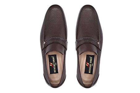 Kahverengi Klasik Loafer Kösele Erkek Ayakkabı -7005-