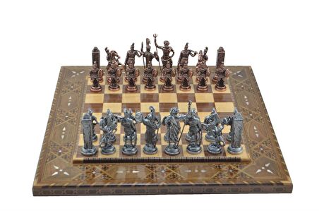 Gifthome Metal Satranç Takımı/Seti;Battal,Yunan ,A