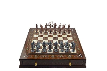 Gifthome Metal Satranç Takımı/Seti;Battal,Yunan,An