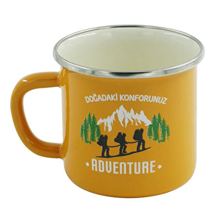 Orcamp Retro Emaye Kupa Bardak Sarı Adventure 330 cc