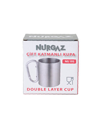 Nurgaz Campout Çift Katmanlı Kupa Karabinalı