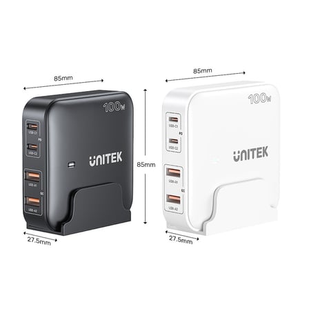 UNITEK 100W MASAÜSTÜ GAN ŞARJ İSTASYONU BEYAZ (P1229AWH)
