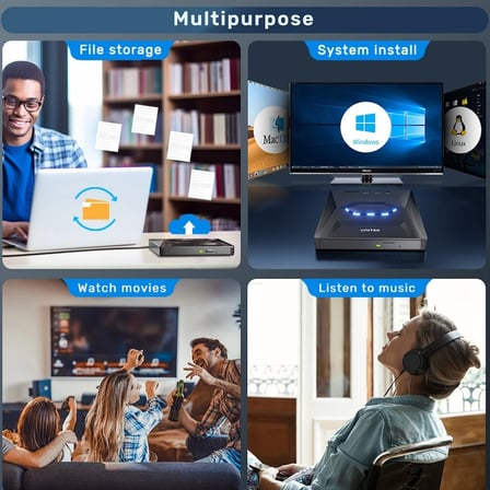 UNITEK HARİCİ DVD-RW USB TYPE-C/A 5in1 DOCK (T1037A)