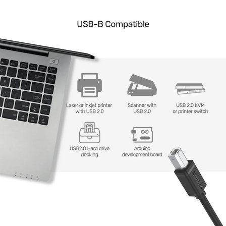 UNITEK USB-A TO USB-B YAZICI KABLO 2MT (Y-C4001GBK
