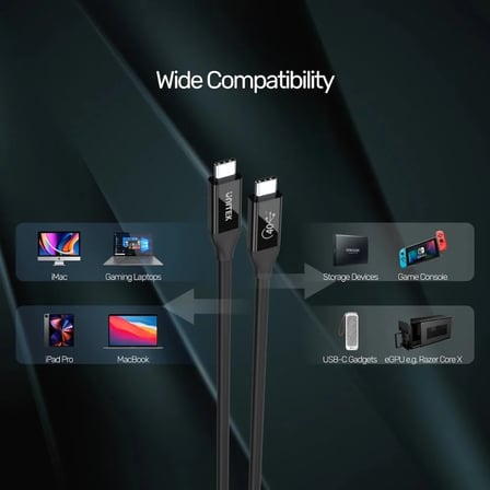 UNITEK USB4 THUNDERBOLT KABLO 0.8MT(C14100BK-0.8M)