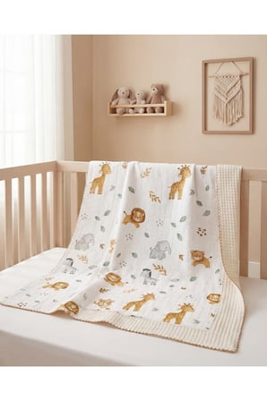    %100 Pamuk Bebek Battaniyesi | Pikeli | 100x100