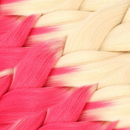 Afrika Örgülük Sentetik Ombreli Saç 100 Gr. - Platin / Pembe