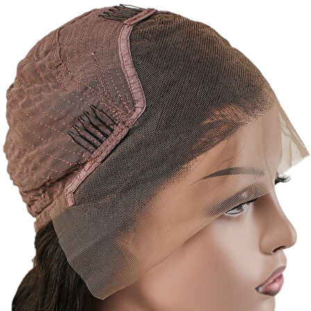 Gerçek Front Lace Tül Peruk - Afro Dalga - Doğal 50-55cm