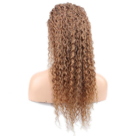 Afro Dalga Front Lace Gerçek Tül Peruk - Kumral - 60-65cm