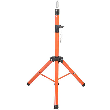 Kuaför Eğitim Mankeni İçin Metal Tripod - Turuncu + Taşıma Çantası