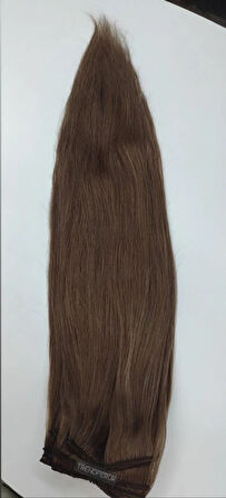 8 Parça 150gr. 65cm Gerçek Saç Çıtçıt Küllü Kumral Renk