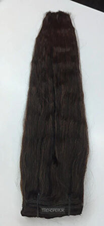 8 Parça 170 gr 65-70 cm Gerçek Saç Çıtçıt Naturel (Doğal) Renk