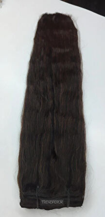8 Parça 170 gr 65-70 cm Gerçek Saç Çıtçıt Naturel (Doğal) Renk