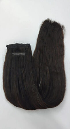 8 Parça 170 gr 65-70 cm Gerçek Saç Çıtçıt Naturel (Doğal) Renk