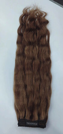 8 Parça 200 gr 65-70 cm Gerçek Saç Çıtçıt Koyu Kumral Renk