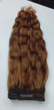 8 Parça 200 gr 65-70 cm Gerçek Saç Çıtçıt Kumral Renk 