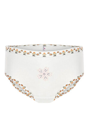 Erdem Beyaz Ribana Taşlı Kız Çocuk Külot 4325