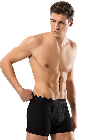 Erdem Siyah Pamuk Elastan Klasik Boxer 1445