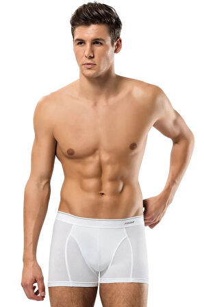 Erdem Beyaz Pamuk Elastan Klasik 2 Li Boxer 1445