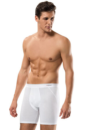 Erdem Beyaz Pamuk Elastan 2 Adet Uzun Boxer 1470