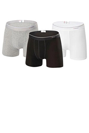 Erdem Karışık Düz Renkli 3'lü Basic Boxer 1491