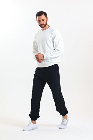 Ekru Parçalı Sweatshirt