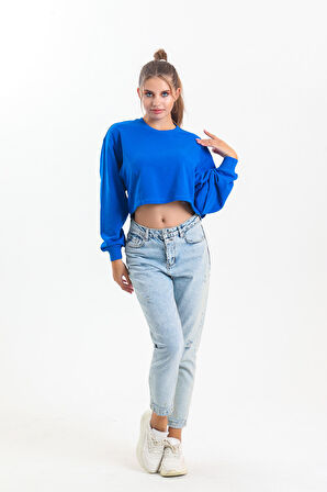 Saks Mavisi Oversize Crop Sweatshirt