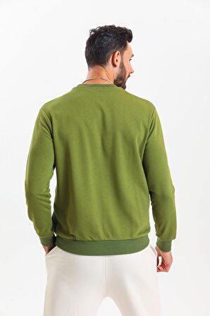 Haki Kanguru Cepli Sweatshirt