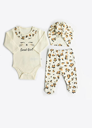 Organik Leopar 3'lü Takım Natural