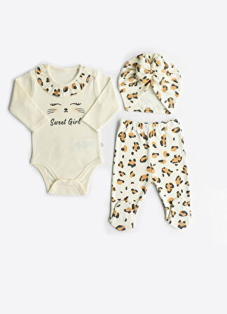 Organik Leopar 3'lü Takım Natural