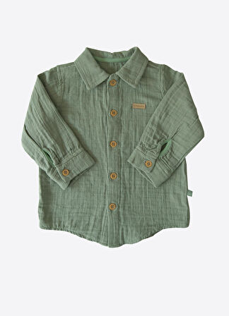 Organik Puka Gömlek Yeşil