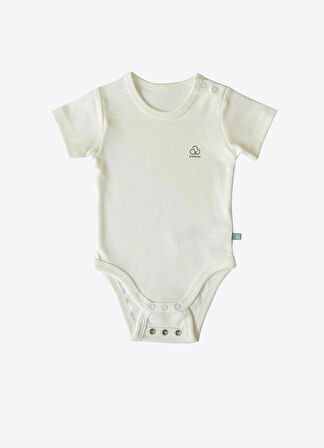 Organik New Basic Uzayan Kısa Kol Body Bebek Boy Ekru