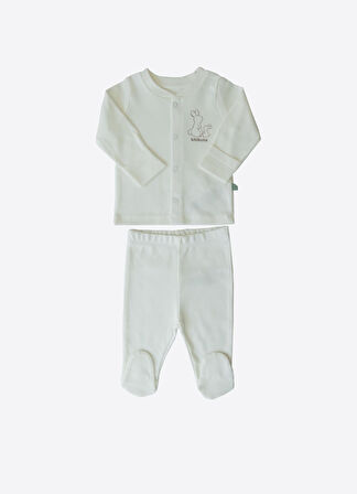 Organik New Basic Pijama Takımı Ekru