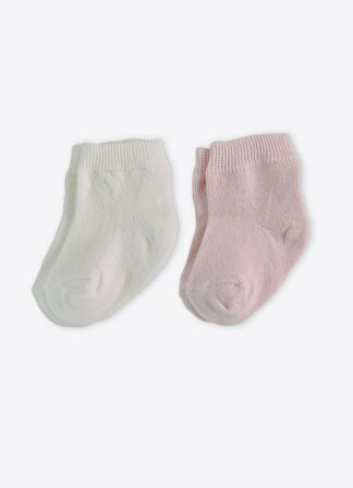 Organik Basic 2'li Çorap Ekru Pembe