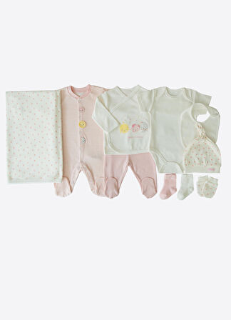 Organik New Dreams 10'lu Zıbın Set Pembe